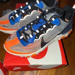 Nike Sneakers with Orange and Blue Accents